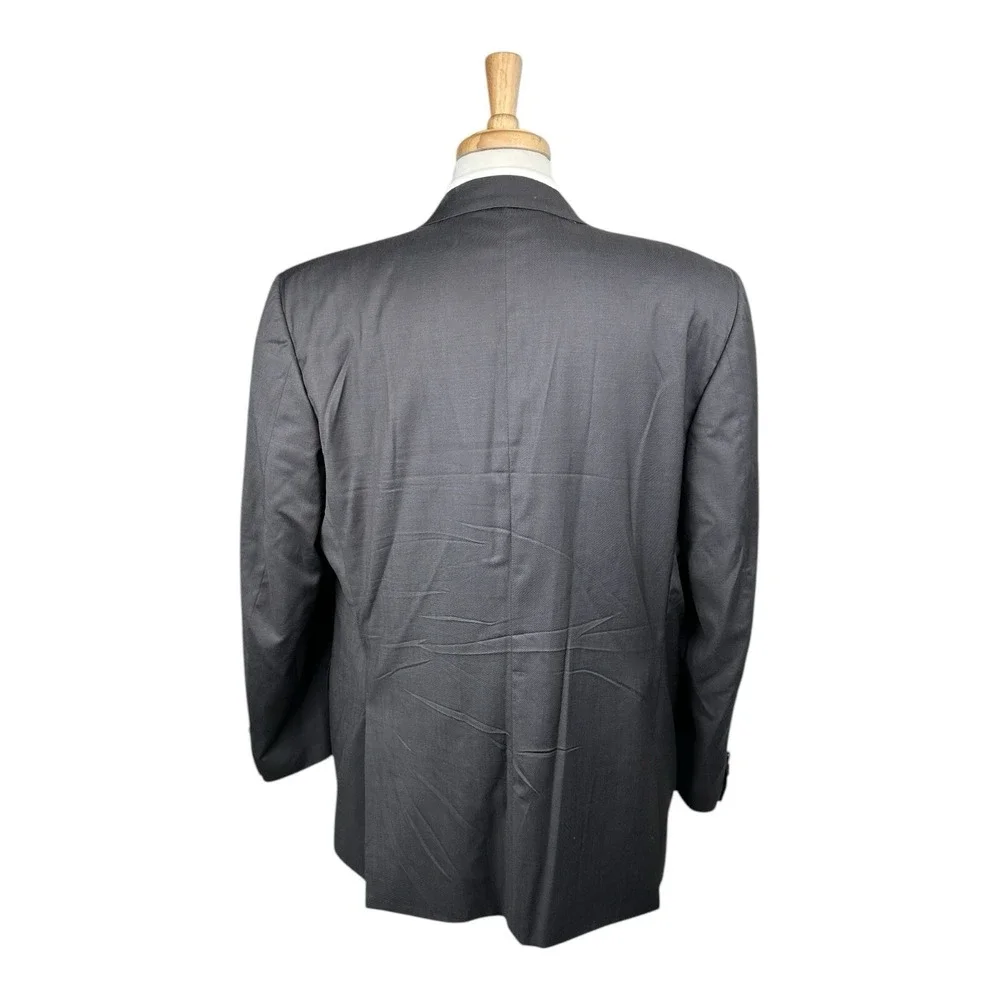 Canali 1934 Mens Charcoal Gray Pure Wool Blazer Jacket Italy 50R Big & Tall